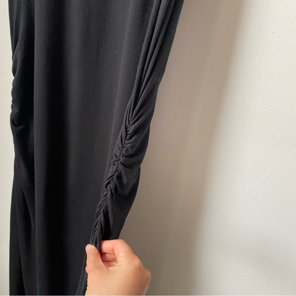 Athleta Black Halter Backless Dress Silk Blend Maxi Dress Size Small - Picture 4 of 13